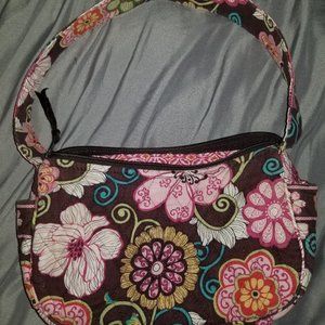 Vera Bradley Mod Floral Pink Little Betsy Quilted Cotton Shoulder Bag